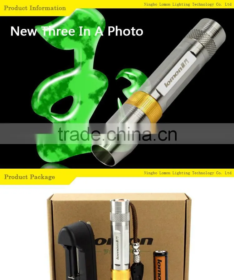 Three Light Source Stainless Steel Jade Distinguishing Customized Manufacturer Flashlight