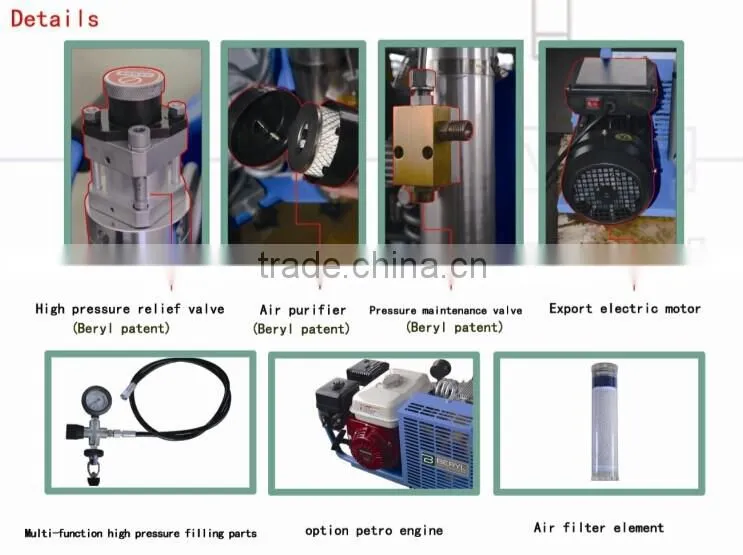 PRBX100 High Pressure Scuba Diving Breathing Air Compressor for grouter
