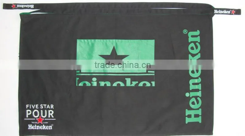 cheap BBQ apron &cotton apron for kitchen and promotion navy waist apron with printing -90