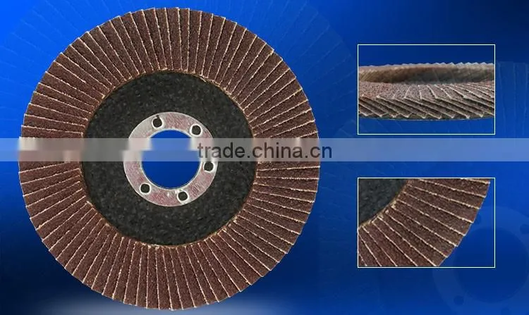 4 1/2" 115x22mm T27 aluminum oxide coated abrasive flap disc for Steel