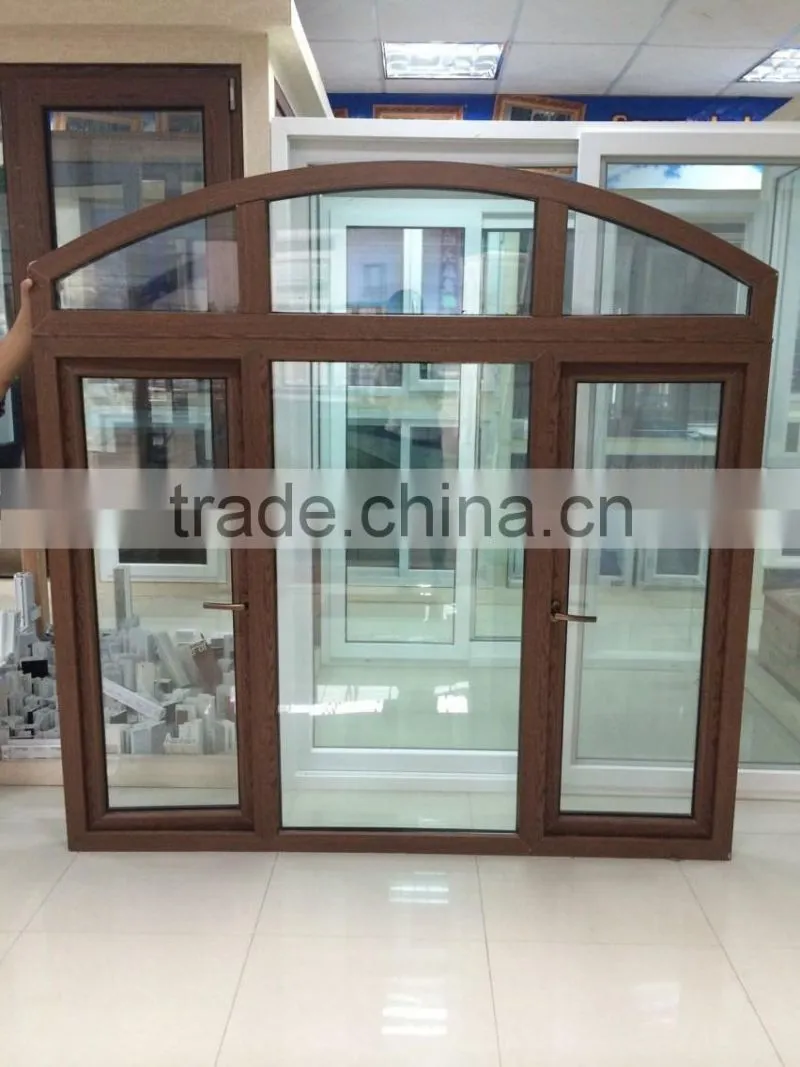 Modern pvc windows with grills,High quality pvc windows,European design pvc arch window