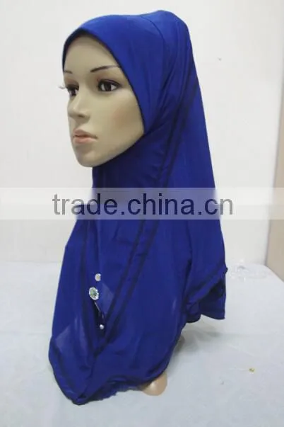 H266 new style one piece hijab with crystals