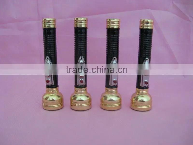 mini metal led flashlight gold-plated black body