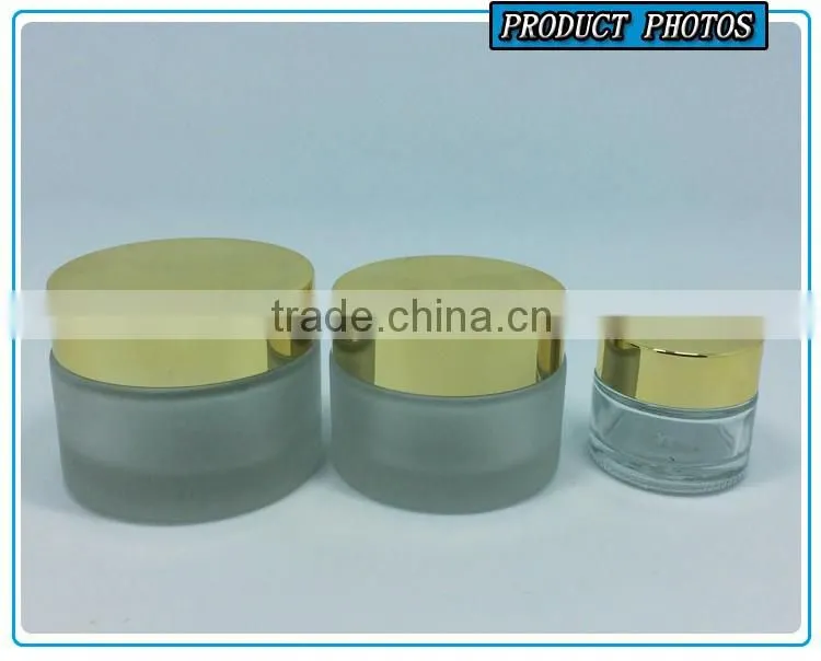 Cylinder frosted glass cream jar
