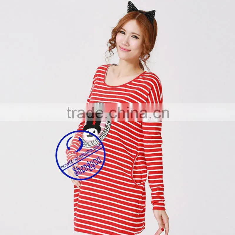 Custom wholesale ladies 95% cotton 5% spandex maternity wear maternity clothes