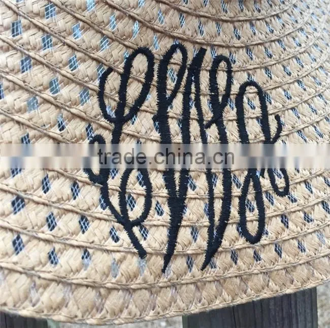Personalized Custom Monogram Initial Folding Straw Beach Floppy Hats