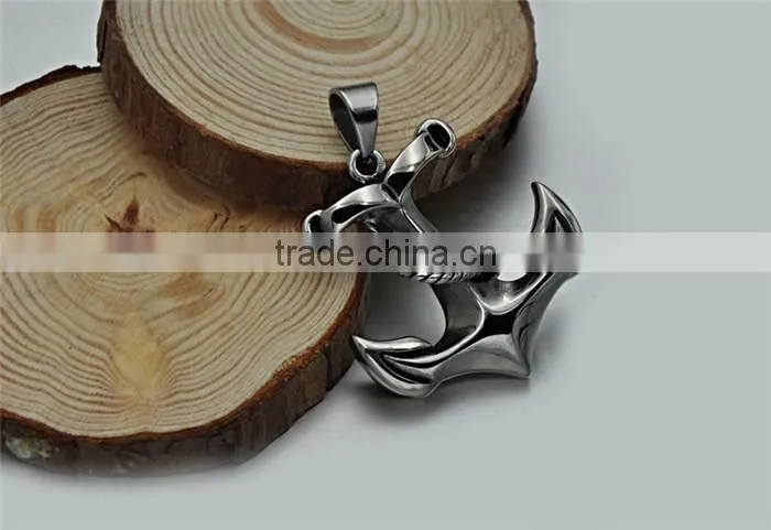 Vintage punk style jewelry JCN0324 stainless steel anchor necklace pendant