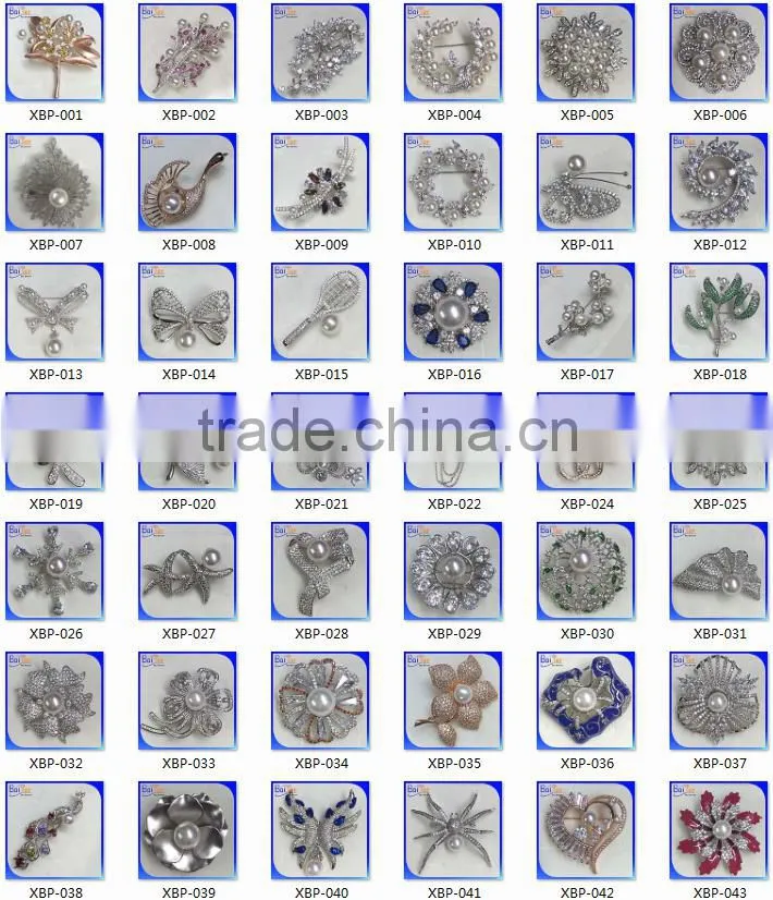 China Wholesale Fashion Pearl Rhinestone Brooch For Wedding Invitations