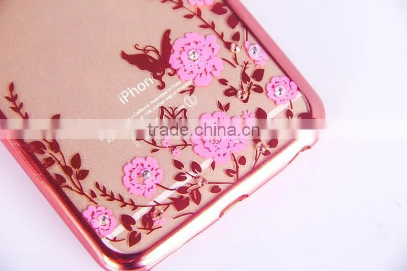 TPU Luxury Mobile Phone Case For Iphone 6,Rhinestone Case For Iphone 6S