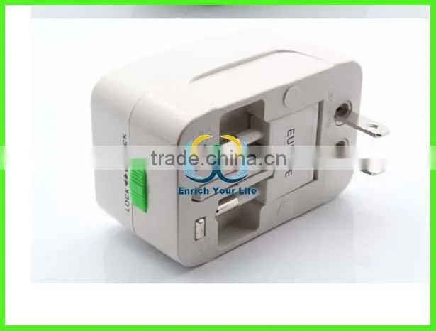 US to EU Europe and Universal AC Power Plug World Travel Adapter Converter