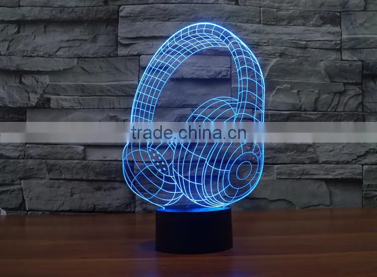 Novelty Lighting fashionable Table Lamp Touch Switch 3D LED Night Light Acrylic Colorful Gradient Atmosphere Lamp With USB Line