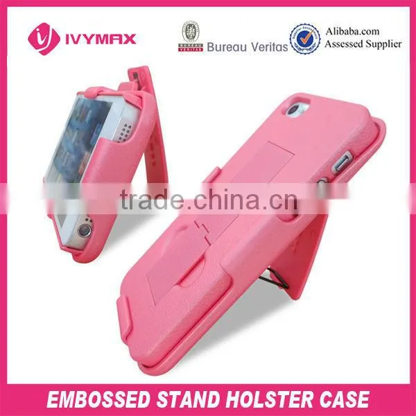 new product plastic embossed holster case for iphone5 mobile phone case