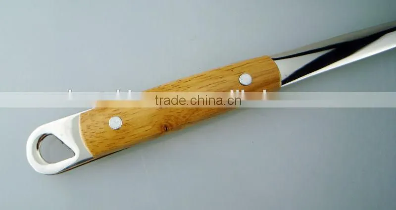 7pcs stainless steel wooden kitchenware