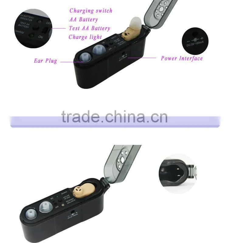 new design hot sale rechargeable Mini portable ITE Hearing Aid