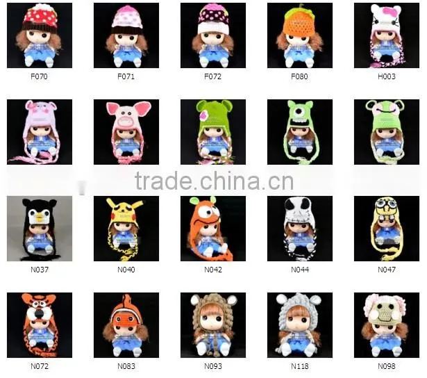 cute baby crochet beanie animal ears monkey knitted hats