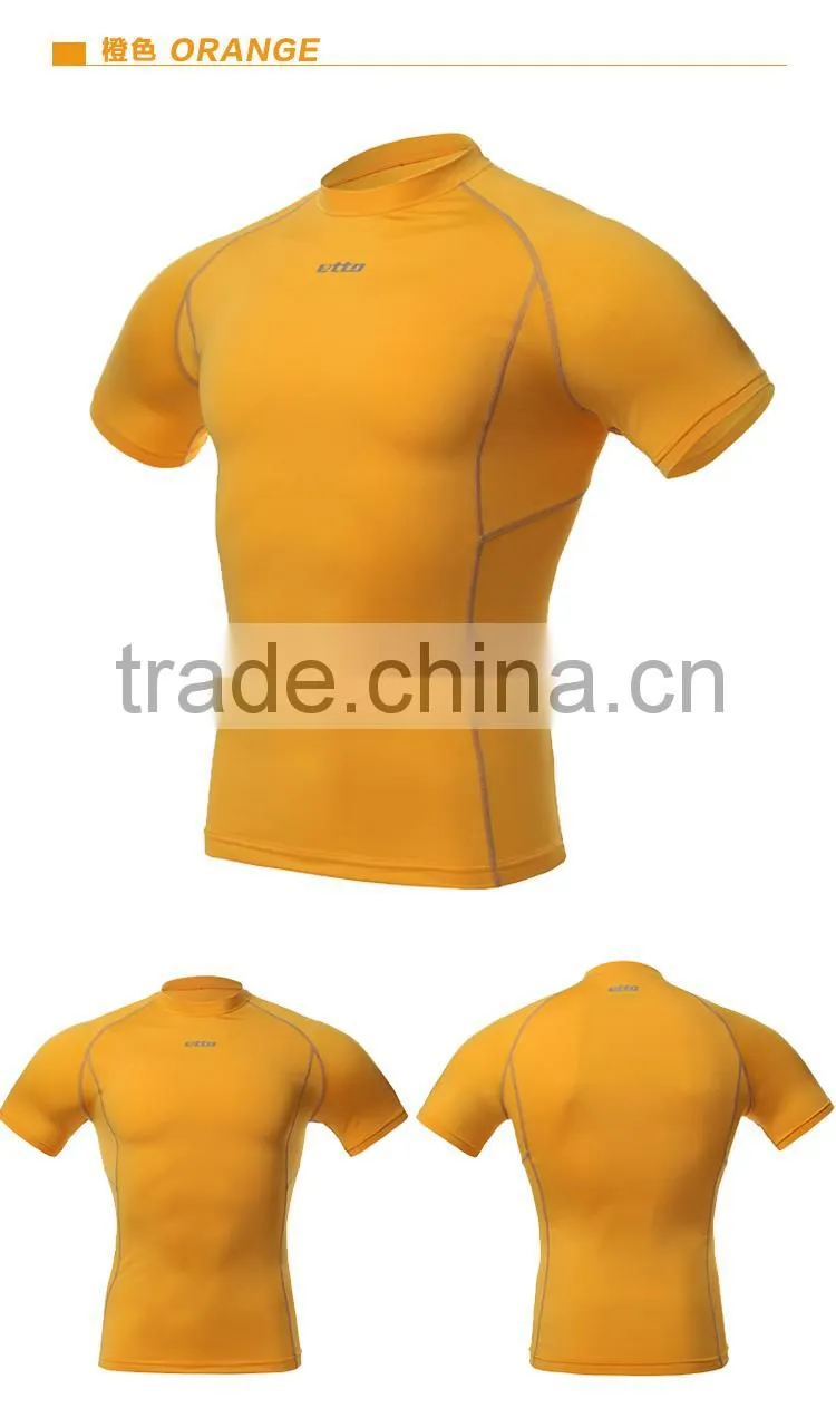 2015 Custom Logo Compression Shirts Training Shirts Dri Fit Running Shirt for Men