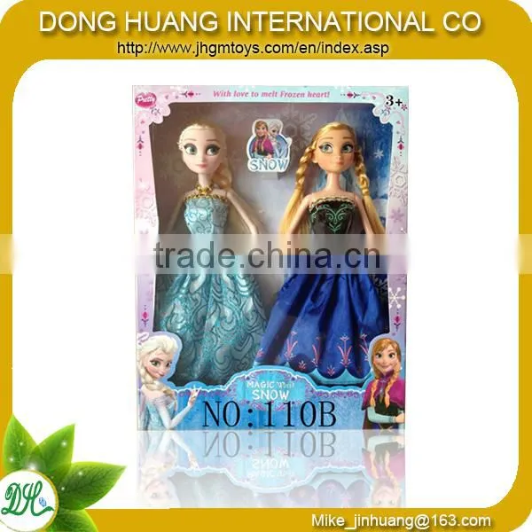 2014 fashion 11.5 frozen solid anna and elsa frozen dolls
