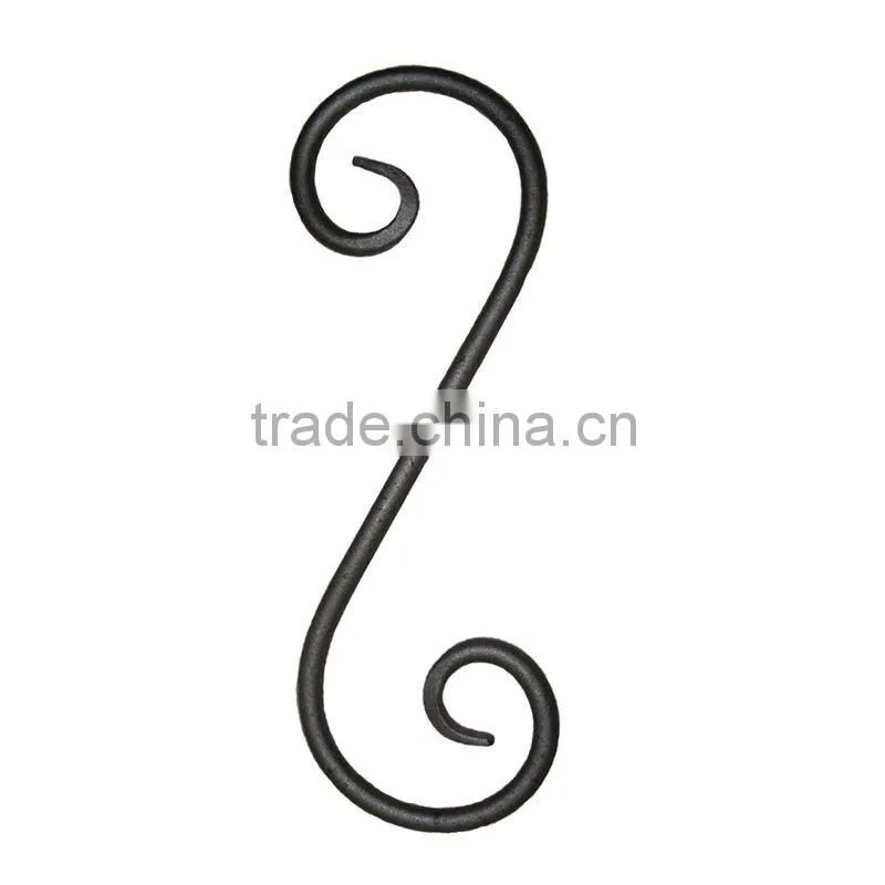 S Rod,Decorative wrought iron scroll,375x125mm