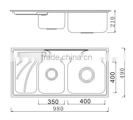 2016 Best Sell Double Bowl Stainless Steel Kitchen Sink