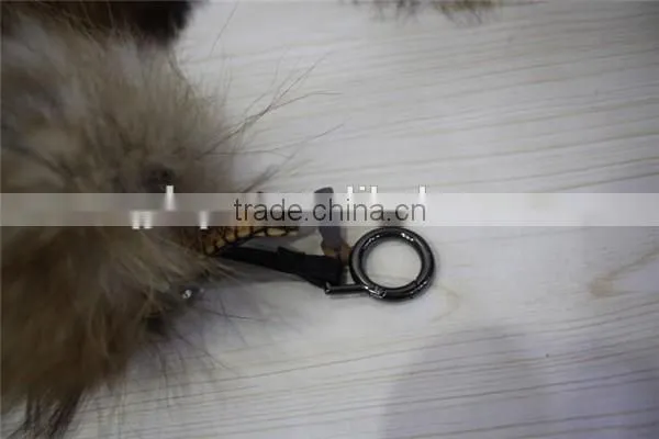 Real raccoon Fur Ball / Fluffy Ball Fur Keychain / Monster Fur Keychain