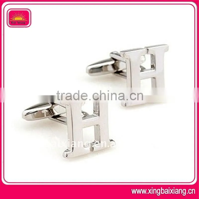 simple shaped silver business cufflink buttons