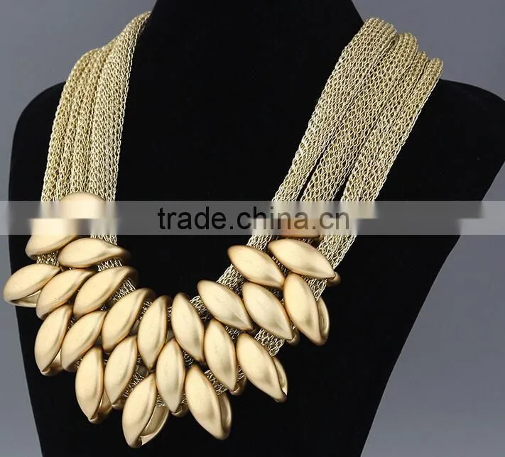 New design bib necklace,fashion imitation jewelry necklace