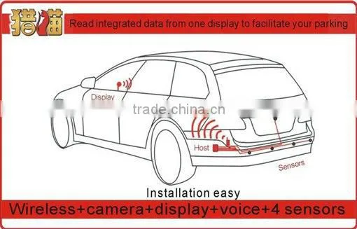 12voltage waterproof sensor car rearview ccd camera 4.3 inch TFT rear view mirror display wireless car parking assistance system