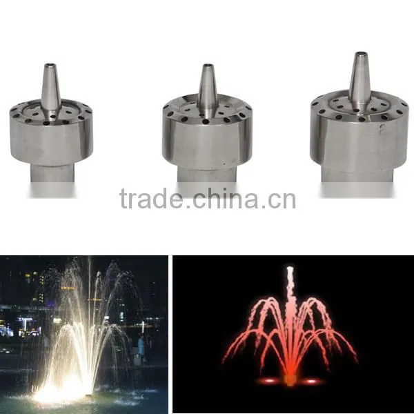 Outddor indoor square water fountain accessories brass and stainless steel head jet fountain nozzle