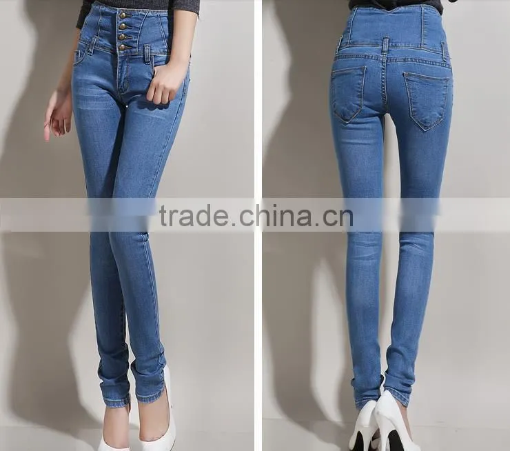 Hot-selling elegant autumn high quality garment factory denim trousers