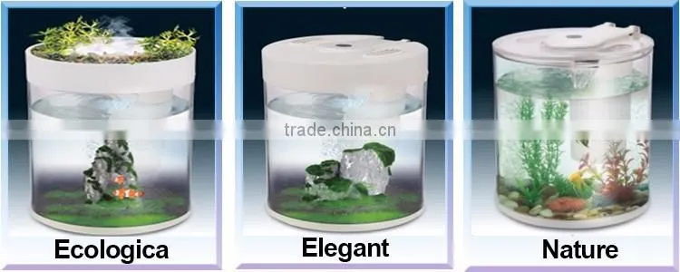 Free sample fashionable whole set aquarium acrylic material fish tank with LED/Water pump