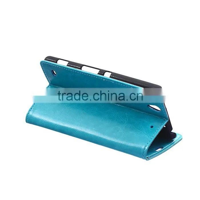 Wholesale Flip Cover Leather Case For Sony C4,For Sony C4 Book Cover Stand Case