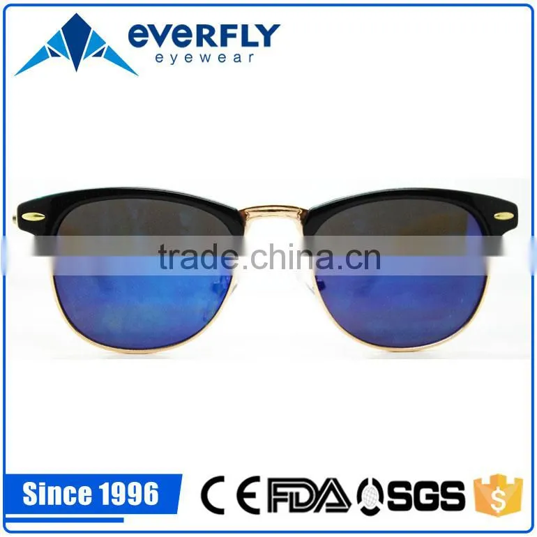 beautiful stylish custom design metal acetate front sunglass slim temple bamboo wood sunglasses
