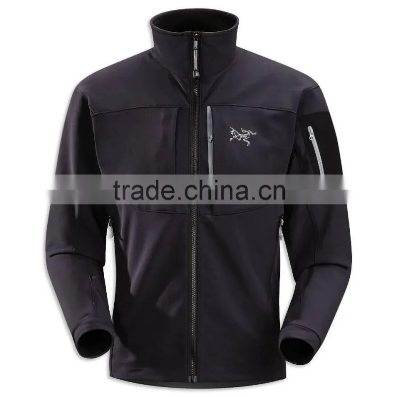 Mens Color Contrasted Good Designed Printed 3 Layers Bonded Waterproof Softshell Jacket
