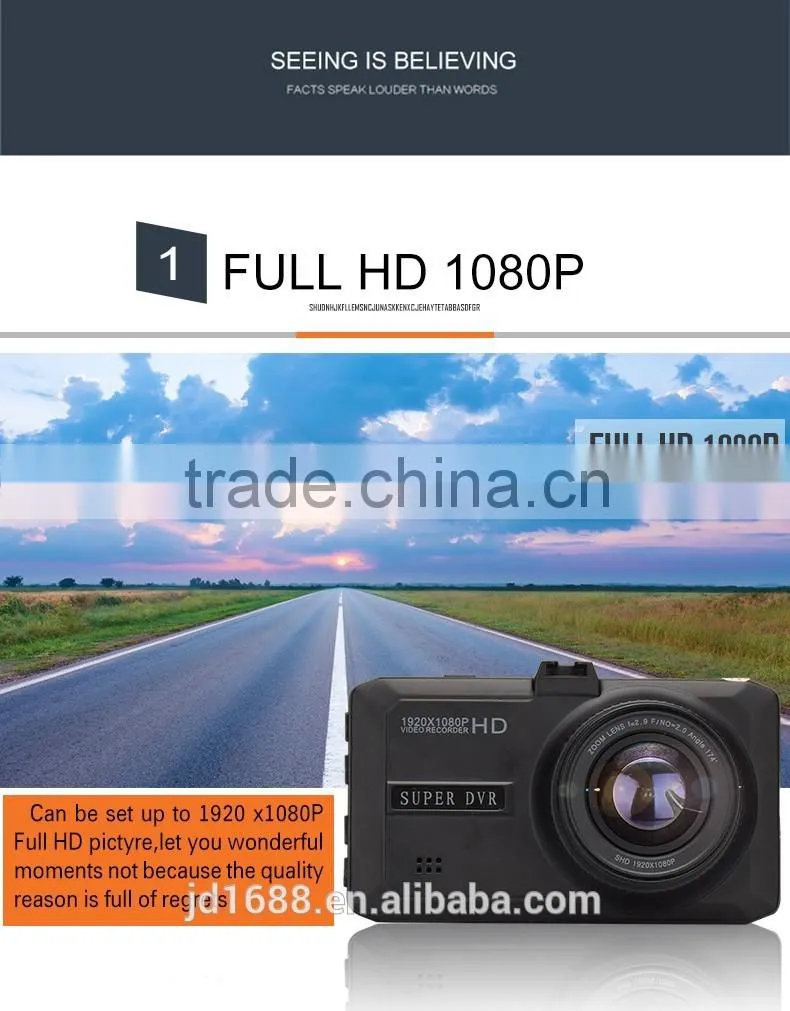 low cost Wide angle 3.0 inch HD 1080p vehicle dvr car black box