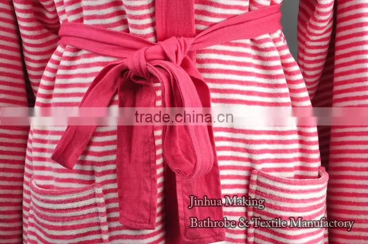 100% cotton cheap velour w Hotel Bathrobe for woman
