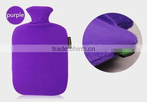 PVC hot water bottle wave design with polar fleece cover 2L