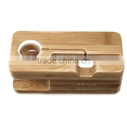 Bamboo Smart Watch and Phone Stand