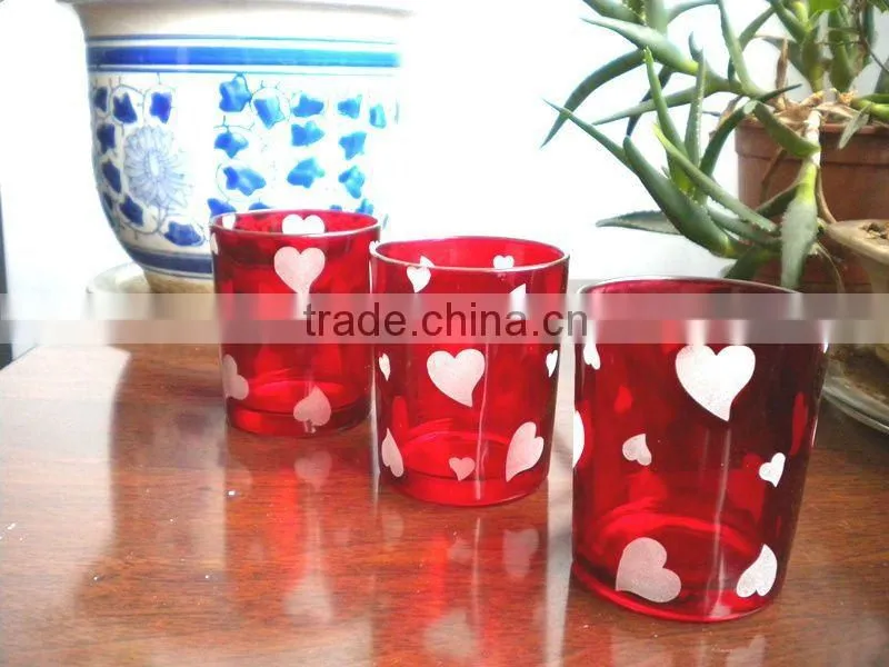 Valentine's Day glass candle holder