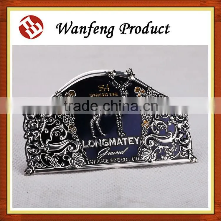 2015 best directly manufactuer offer Personalized metal Wine Bottle Label