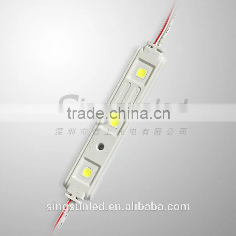 DC12V 0.72watt waterproof 3 chips 5050 smd led module 3 years warranty 5050 injection led module