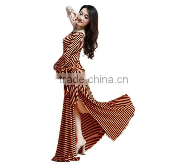 Cotton Belly Dance Costumes with Long Dress+Hip scarf (QC2237)