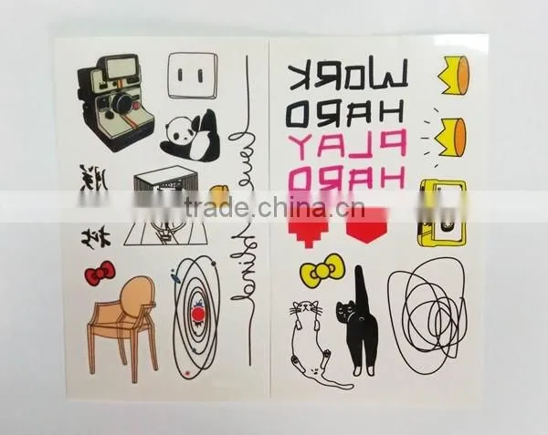 custom fashion small tattoo cute cartoon temporary tattoo holiday waterproof tattoo sticker