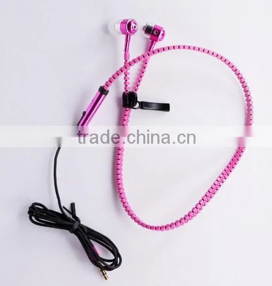 metal earphone/zipper earphone