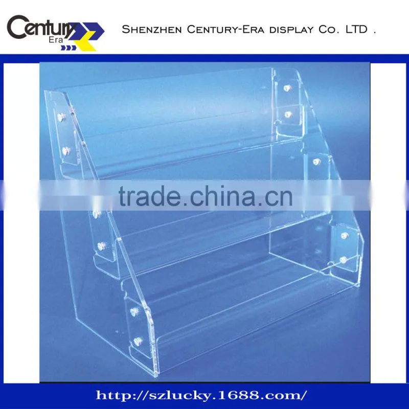 Acrylic folder holder unique design file rack ,custom all shape sign holder