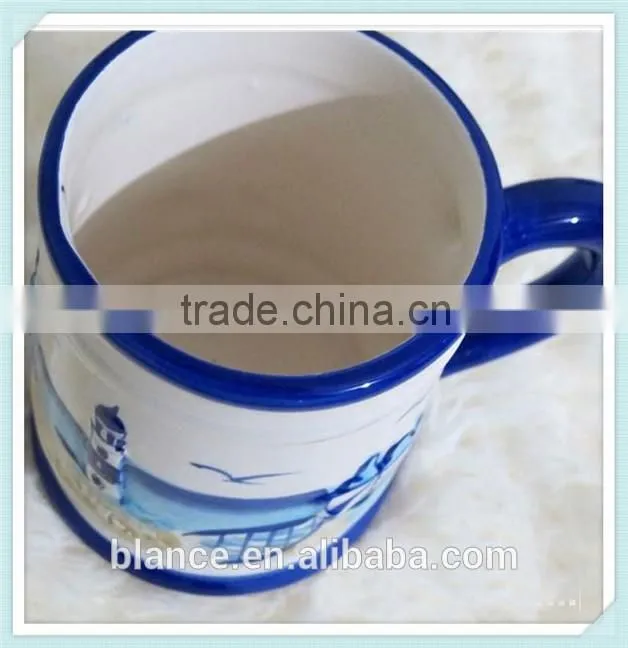 Mediterranean Style plain ceramic mug with Mediterranean Style logo