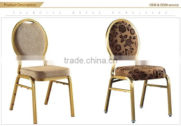 Modern style aluminum frame stackable dining chair for banquet hall