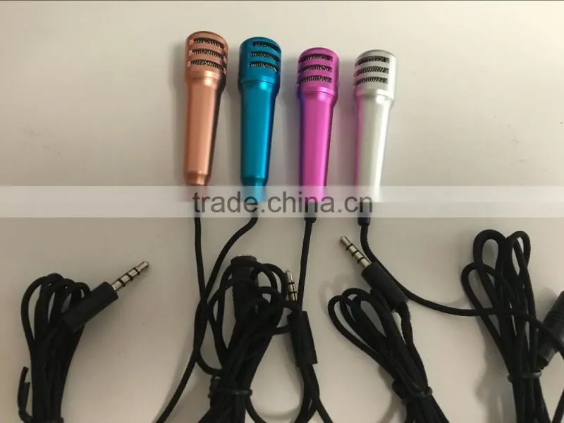 Mini Condenser Microphone Karaoke Voice Recording Mobile Phone Computer Sing Miniature Mic Microphone wholesale