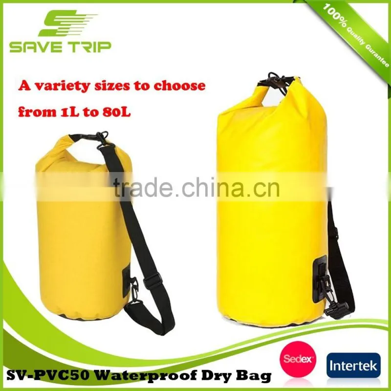 1L to 80L roll top light weight custom logo waterproof outdoor dry bag with shoudler strap