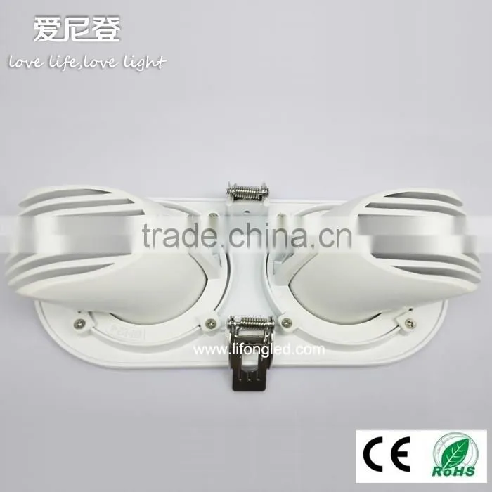 adjustable high cri china factory Double head 2x9W LED COB downlight LED ceiling light with 3 years warranty