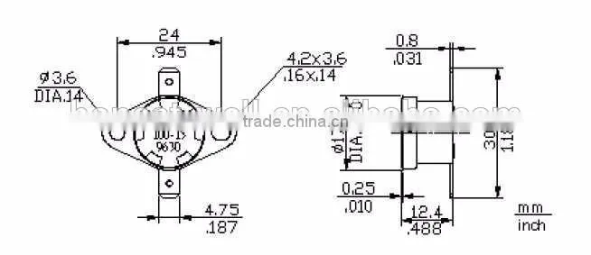 T24-4A-XF1 Bimetal Thermostatic Switch Thermostat